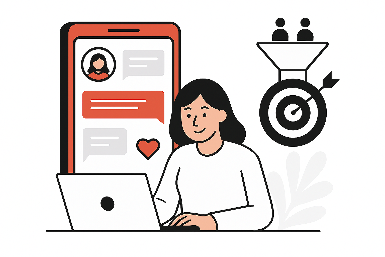 Ilustração da automação de leads